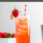 Copycat Olive Garden Italian rum punch in a tall glass on a coaster.