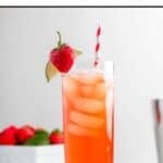 Copycat Olive Garden Italian rum punch drink on a coaster.