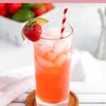 Homemade Olive Garden Italian rum punch cocktail on a coaster.