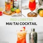 Copycat Red Lobster mai tai ingredients and the drink.