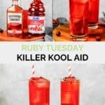 Copycat Ruby Tuesday killer kool aid ingredients and the cocktail.