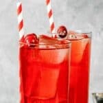 Homemade Ruby Tuesday killer kool aid in two glasses.
