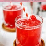Homemade Ruby Tuesday ruby relaxer cocktail in two glasses.