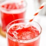 Homemade Ruby Tuesday ruby relaxer drink in a lowball glass.