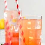 Copycat Sonic strawberry lemonade in two tall glasses.