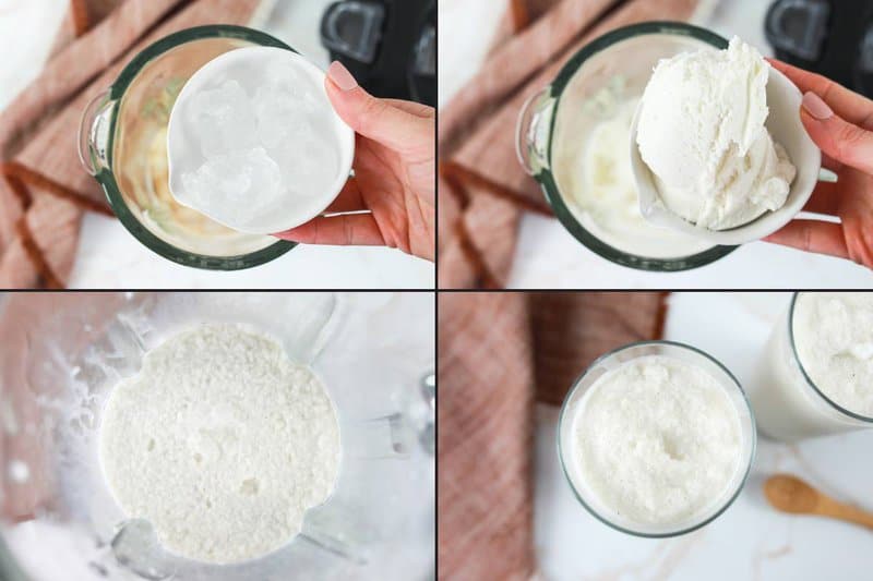 Making copycat Starbucks vanilla bean frappuccino.