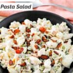Homemade Suddenly Salad ranch bacon pasta salad.