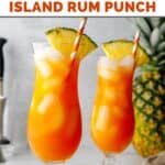 Homemade TGI Friday's Captain Morgan island rum punch and a pineapple.