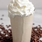 Copycat Chick-fil-A frosted coffee with whipped cream on top.