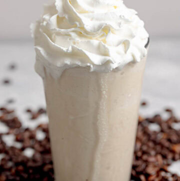 Copycat Chick-fil-A frosted coffee with whipped cream on top.