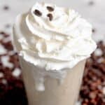 Homemade Chick-fil-A frosted coffee with whipped cream on top.
