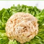 Homemade chicken salad chick barbie-q chicken salad served on lettuce leaves.