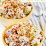 Two servings of homemade chicken salad chick grape salad.