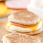 Two copycat McDonald's egg white delight breakfast sandwiches.