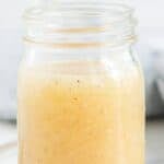 A jar of homemade Panera fuji apple salad dressing.