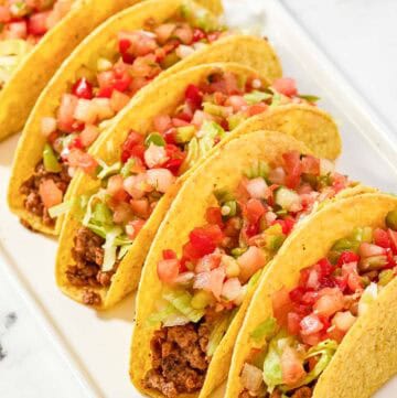 Copycat taco bell fresco crunchy tacos on a platter.