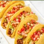 Homemade taco bell crunchy tacos fresco style on a platter.