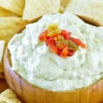 A bowl of homemade Casa Ole green sauce.