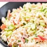 Homemade Golden Corral seafood salad in a big bowl.