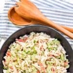 A bowl of homemade Golden Corral seafood salad.