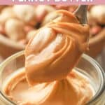 A spoonful of homemade peanut butter.