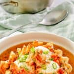 A bowl of New Orleans style shrimp and grits.