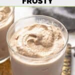 Homemade Wendy's chocolate frosty frozen treat on a wood board.